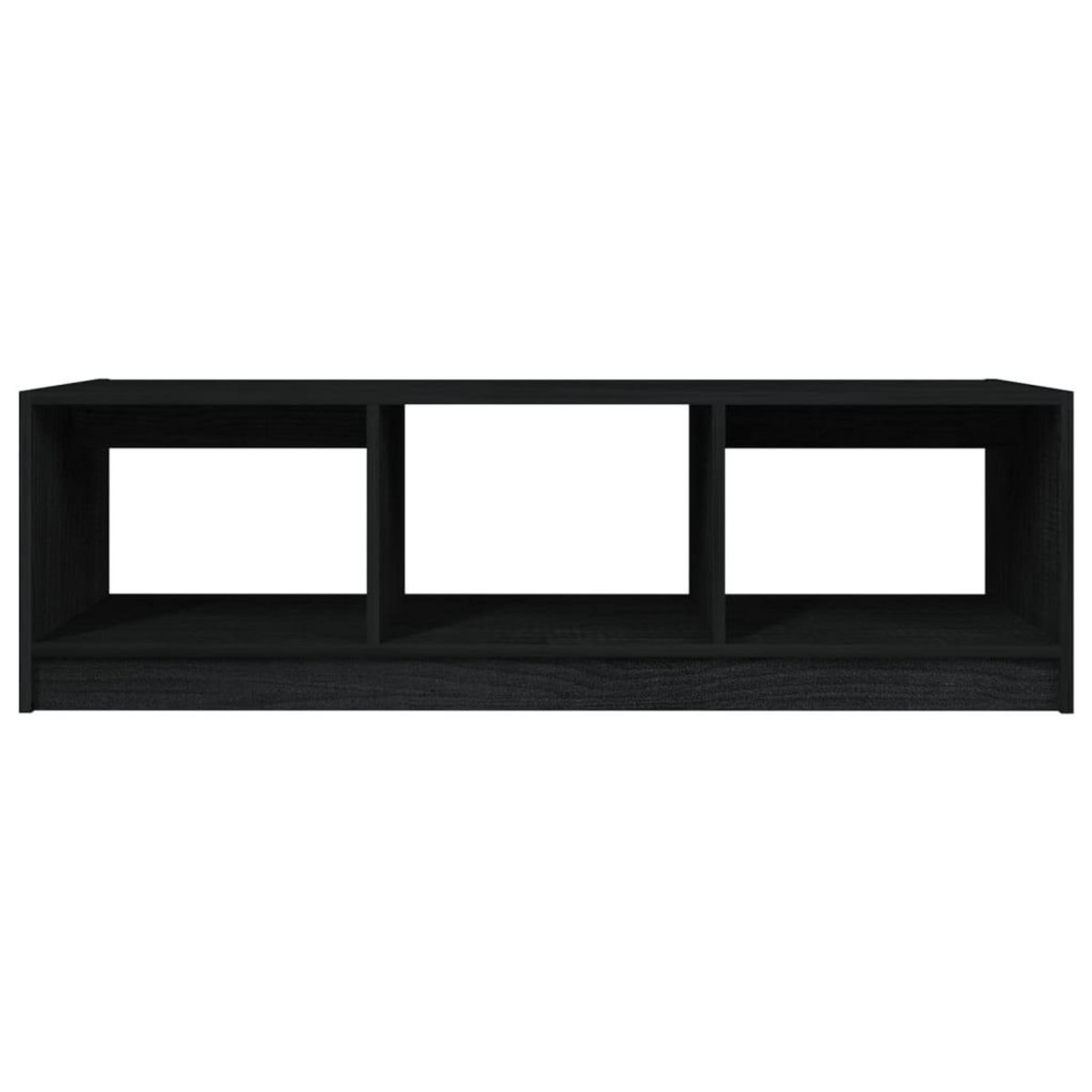 VIDAXL Table basse noir 110x50x34 cm bois de pin massif