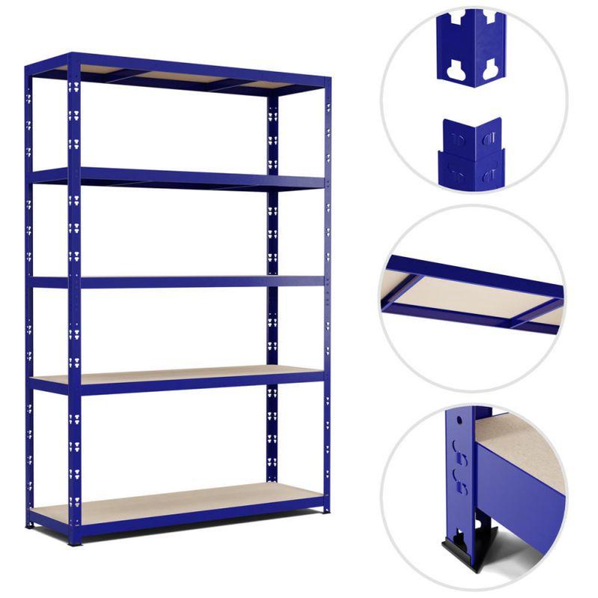 Voir la diapositive 1 : EUROSPEN Etagère de rangement modulable et polyvalente pour atelier, garage, cave... Charge Lourde max 875kg -180x120x40cm - Bleu
