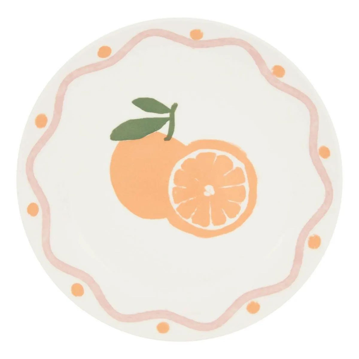 SECRET DE GOURMET Lot de 6 Assiettes à Dessert  Orange  19cm Multicolore
