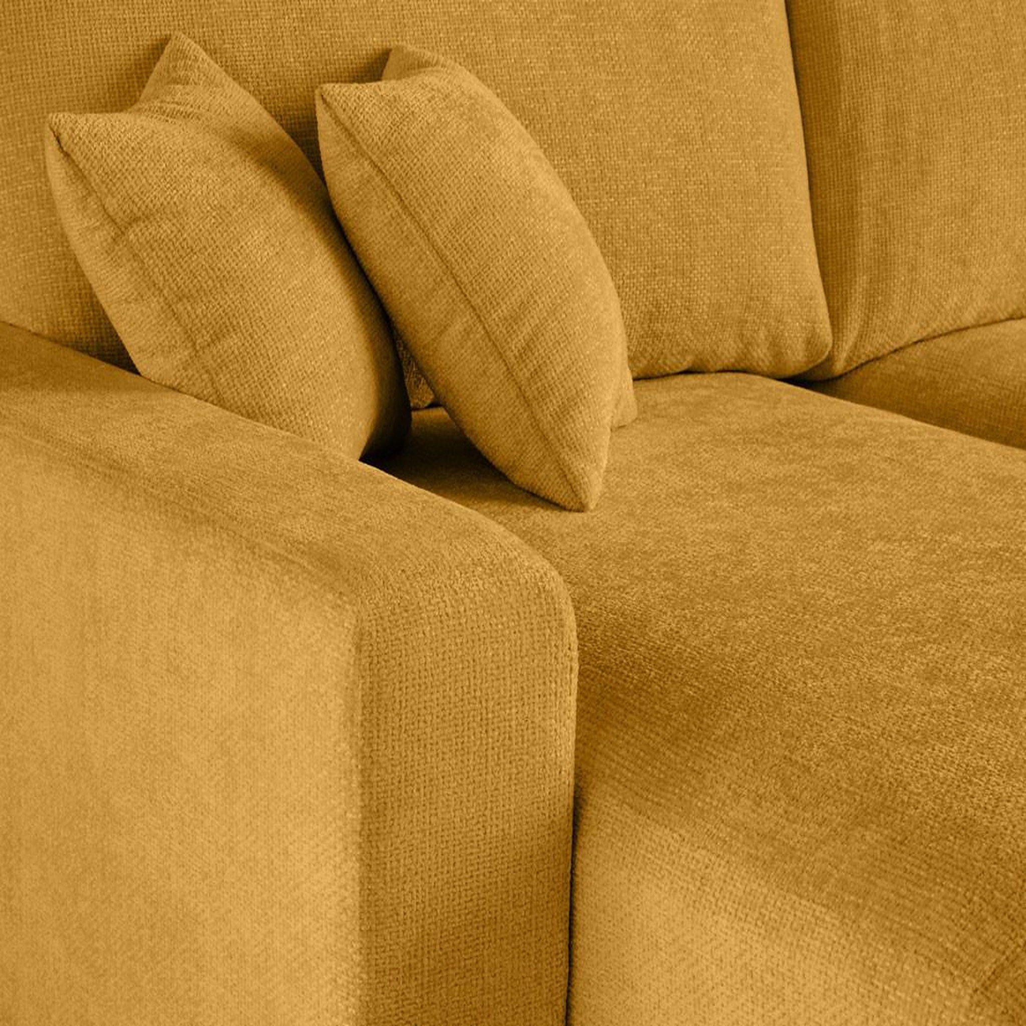 Voir la diapositive 5 : BEST MOBILIER Pivoine - canapé panoramique en u - 7 places - convertible avec coffre - en velours texturé