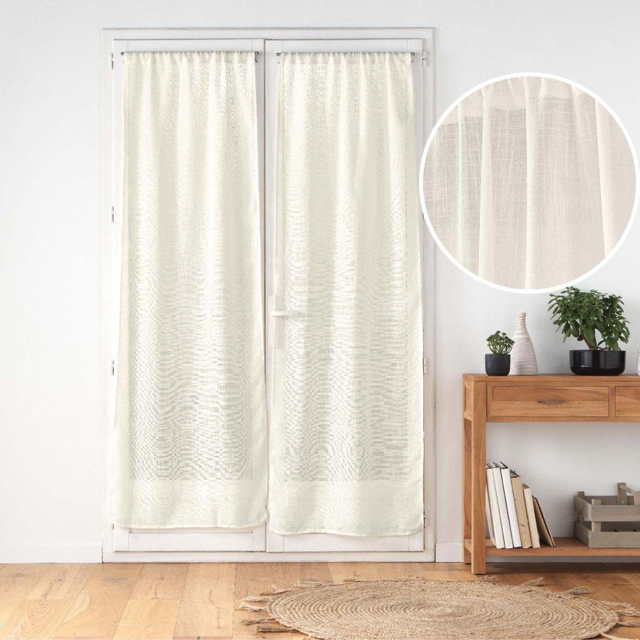 Voir la diapositive 5 : Douceur d'Intérieur Paire de voilage passe-tringle  haltona  70x240cm naturel