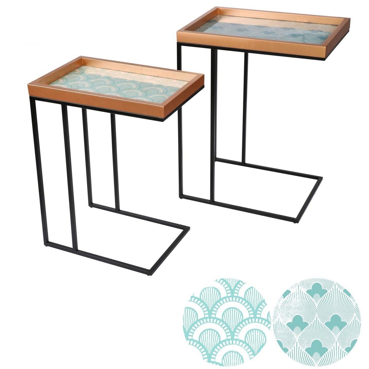 DIVERS 2 Bouts de canapé design Art Déco