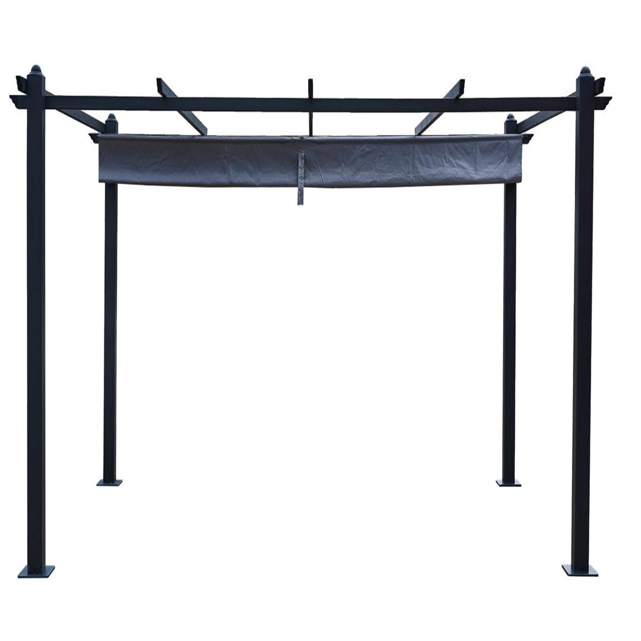 CONCEPT USINE Pergola auto-portée 3 x 4 m avec toile rétractable grise nila