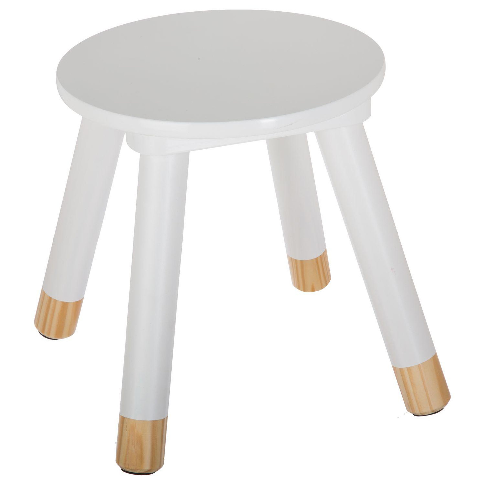 ATMOSPHERA Tabouret enfant Douceur - Diam. 24 cm - Blanc