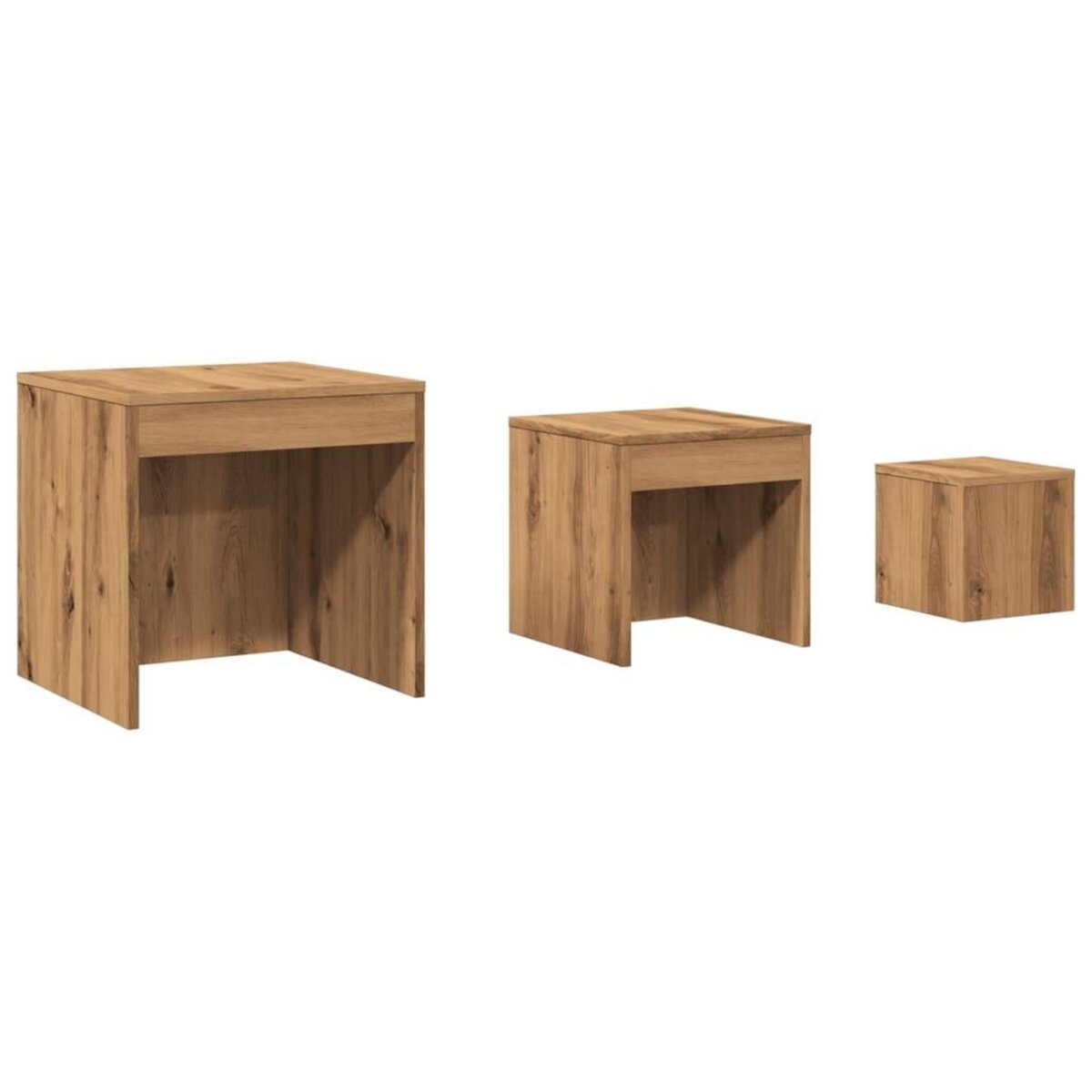 VIDAXL Tables gigognes 3 pcs chene artisanal bois d'ingenierie
