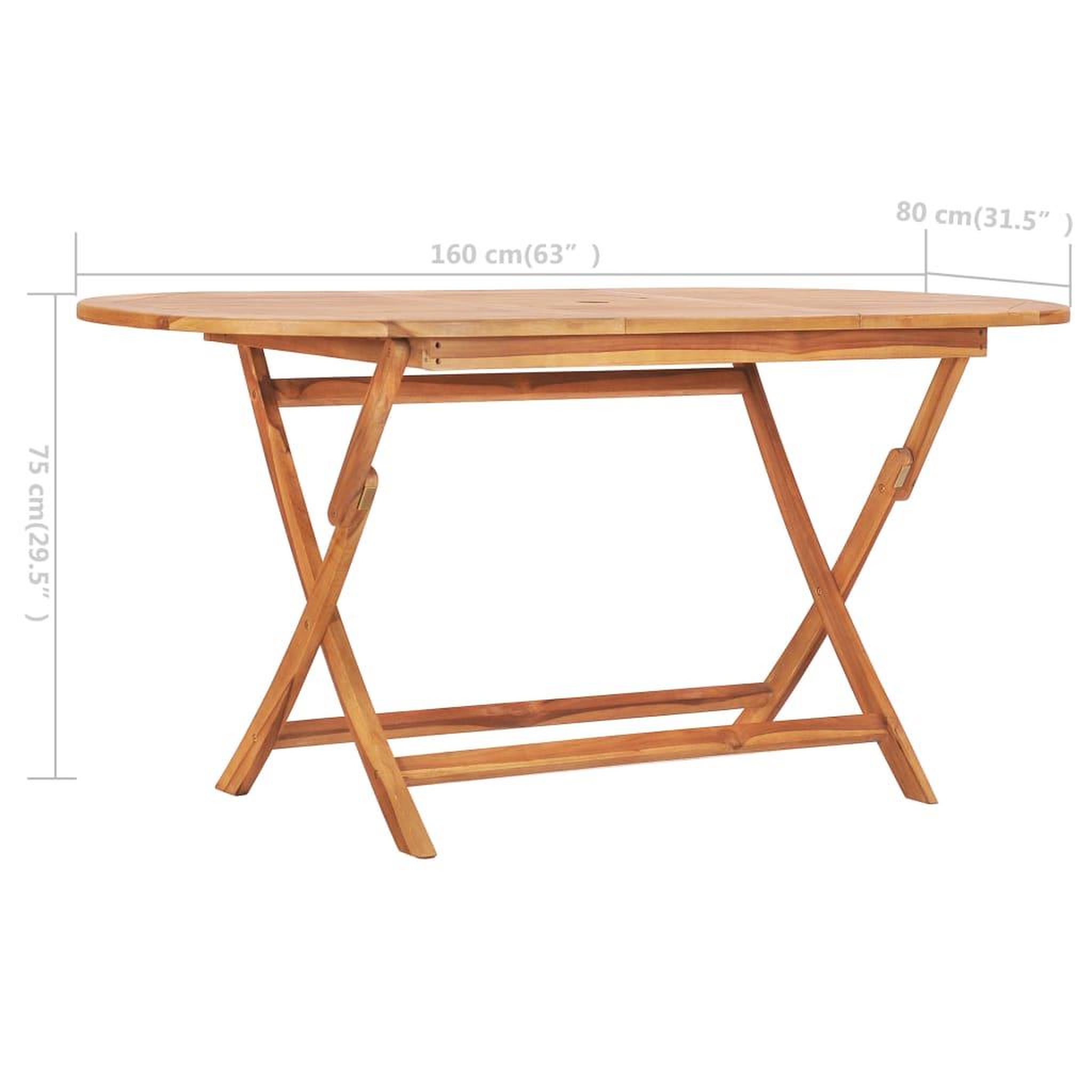 Voir la diapositive 6 : VIDAXL Table pliable de jardin 160x80x75 cm bois de teck solide