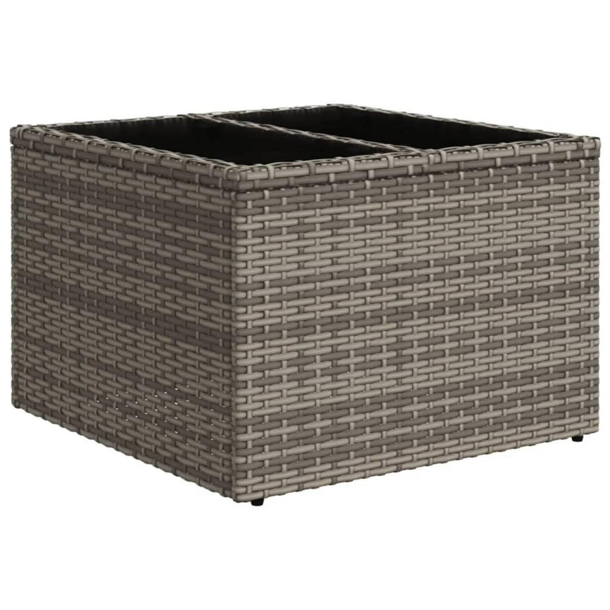 VIDAXL Salon de jardin avec coussins 10 pcs gris resine tressee