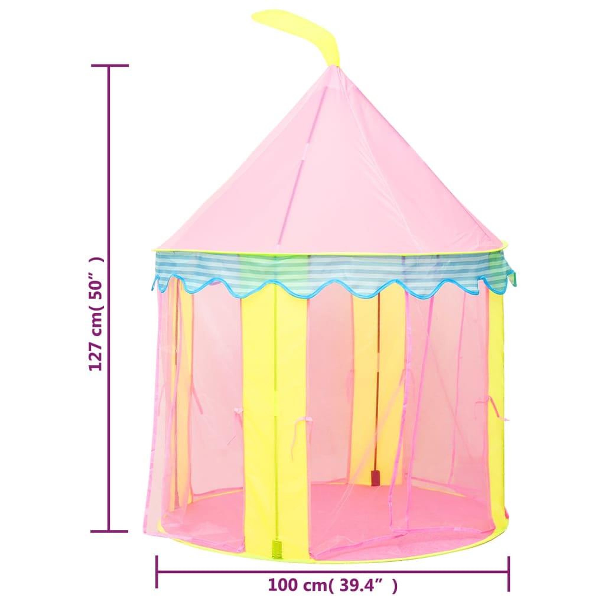 Voir la diapositive 6 : VIDAXL Tente de jeu pour enfants rose 100x100x127 cm