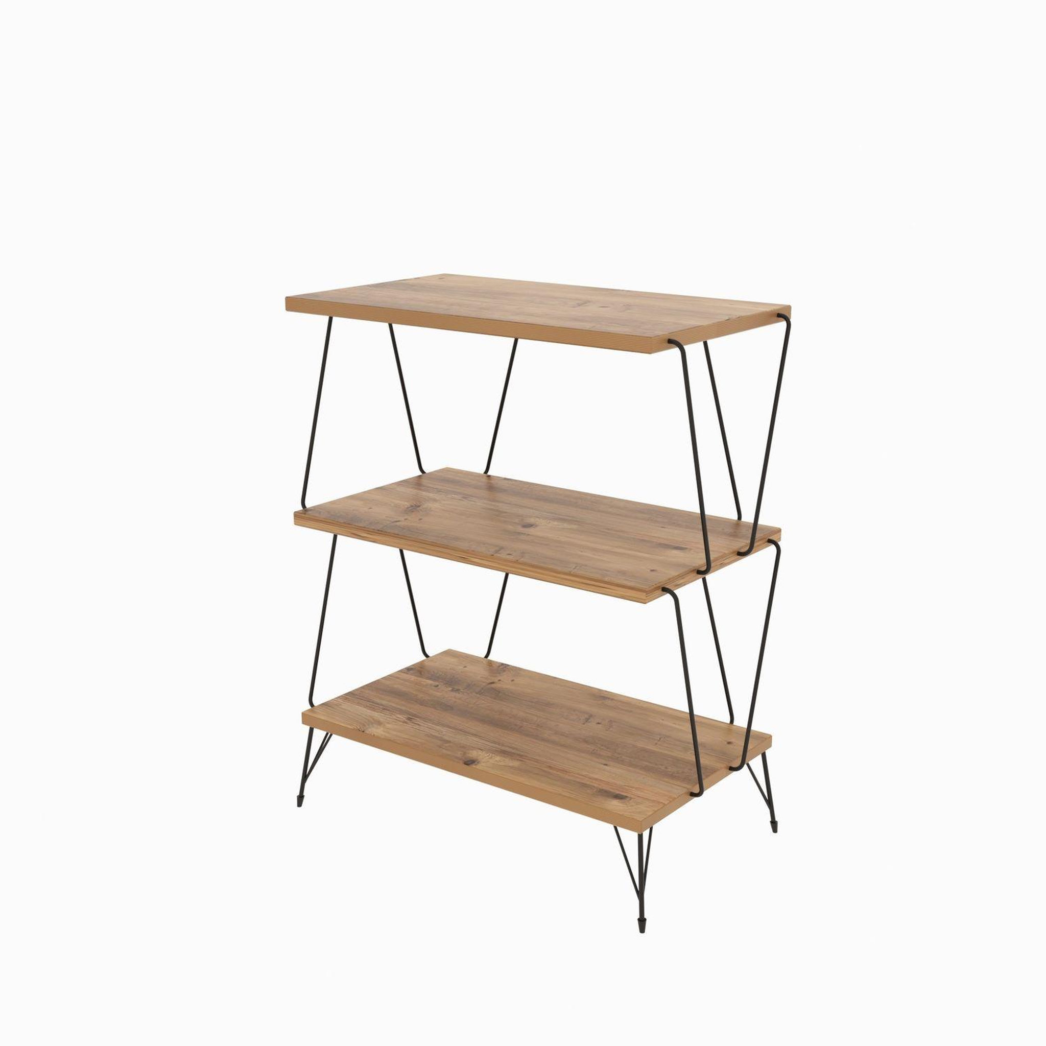 Voir la diapositive 6 : TOILINUX Etagère ouverte design industriel en bois et métal - marron