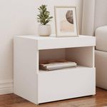 VIDAXL Table de chevet avec lumieres LED blanc 50x40x45 cm