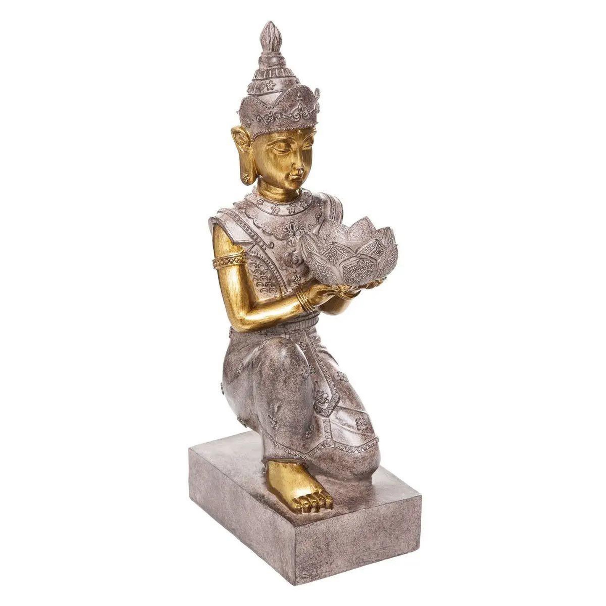 ATMOSPHERA Bouddha & photophore  vintage  45cm marron