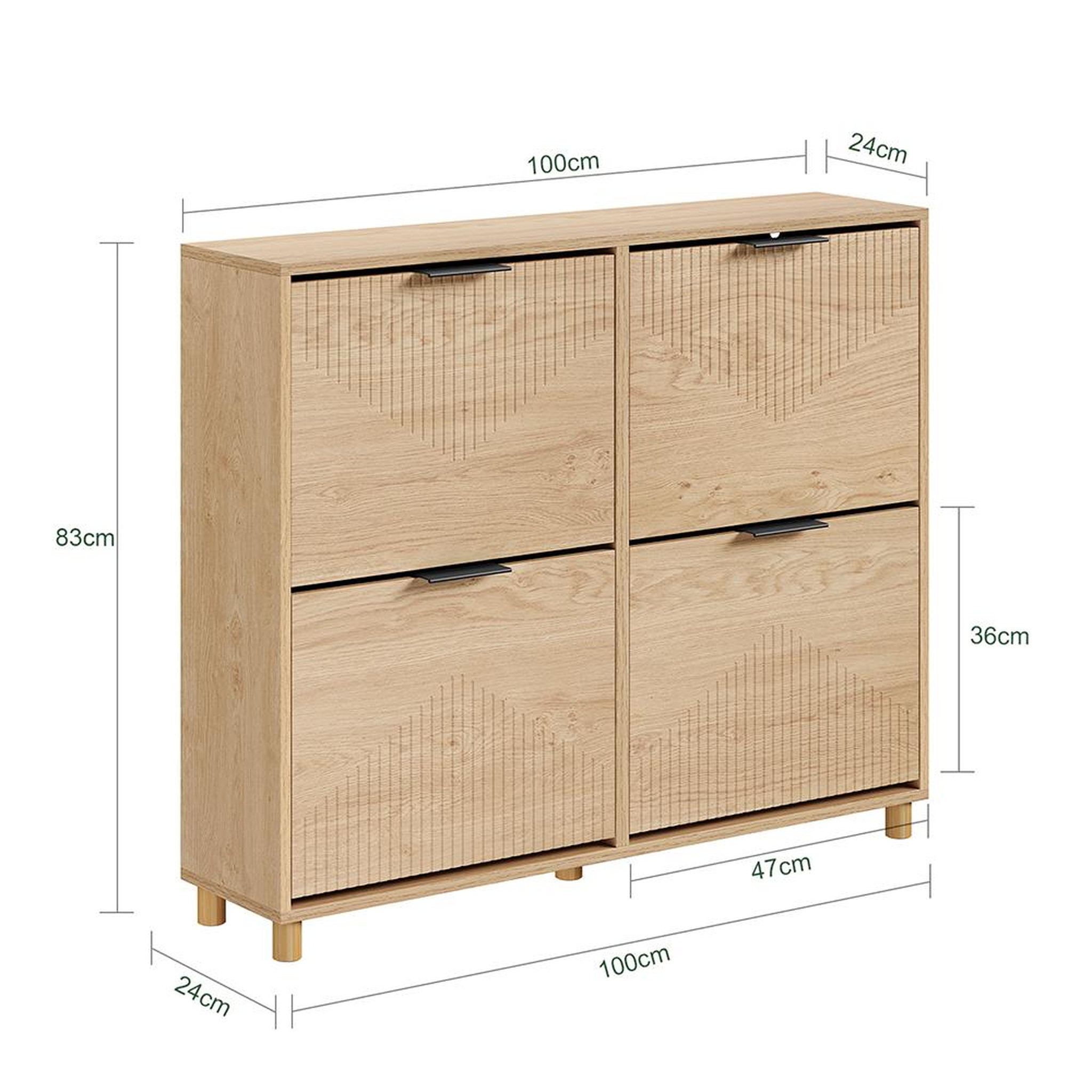 Voir la diapositive 3 : SOBUY Rangement à chaussures Chêne clair 100x24x83 cm FSR214-N