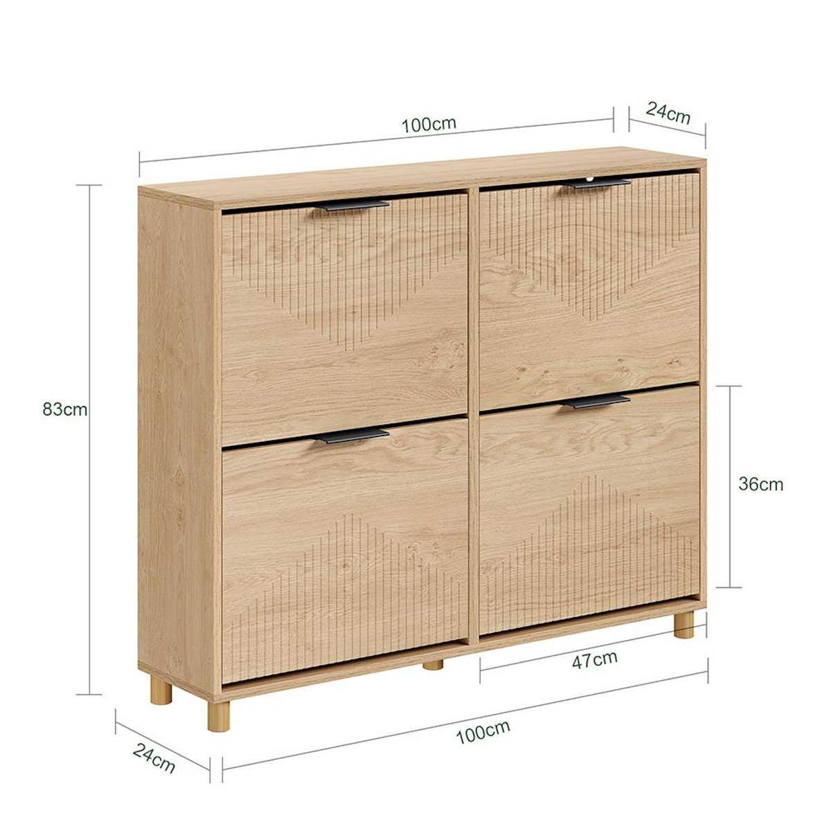 SOBUY Rangement à chaussures Chêne clair 100x24x83 cm FSR214-N