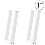 VIDAXL Pieds de table console forme de U 2pcs blanc 28x(72-73)cm acier