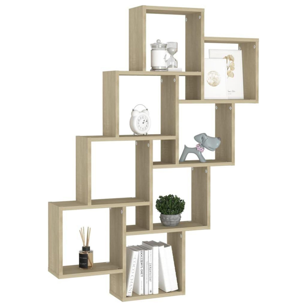 VIDAXL Etagere murale cube Chene sonoma 90x15x119 cm Bois d'ingenierie