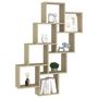 Voir la diapositive 3 : VIDAXL Etagere murale cube Chene sonoma 90x15x119 cm Bois d'ingenierie