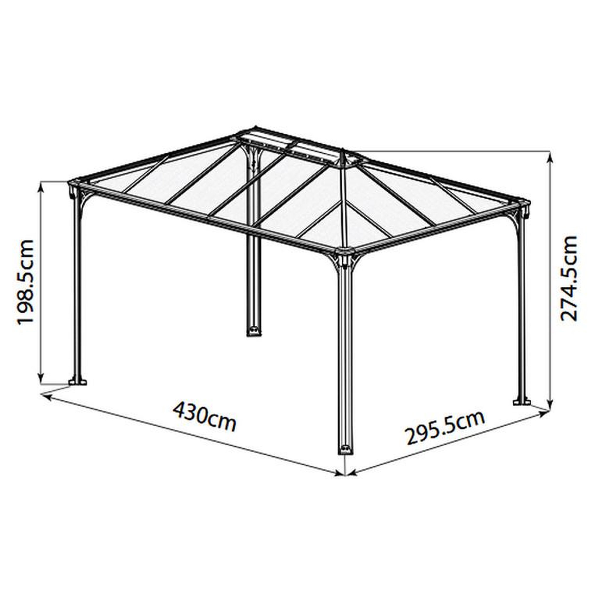 Voir la diapositive 2 : Palram Gazébo tonnelle 12.7m² gris anthracite - 702564
