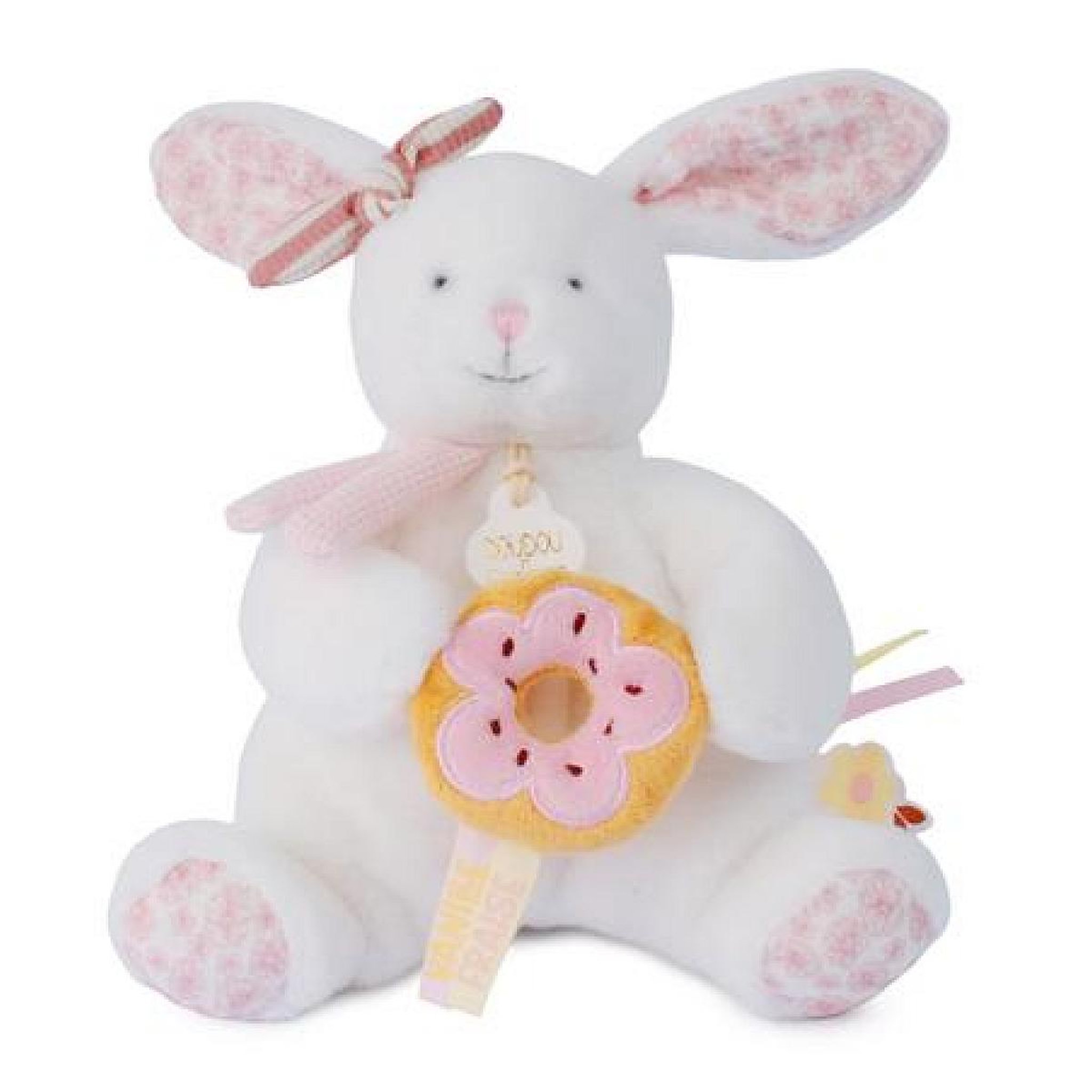 DOUDOU ET COMPAGNIE Lapin vanille fraise - pantin avec donut