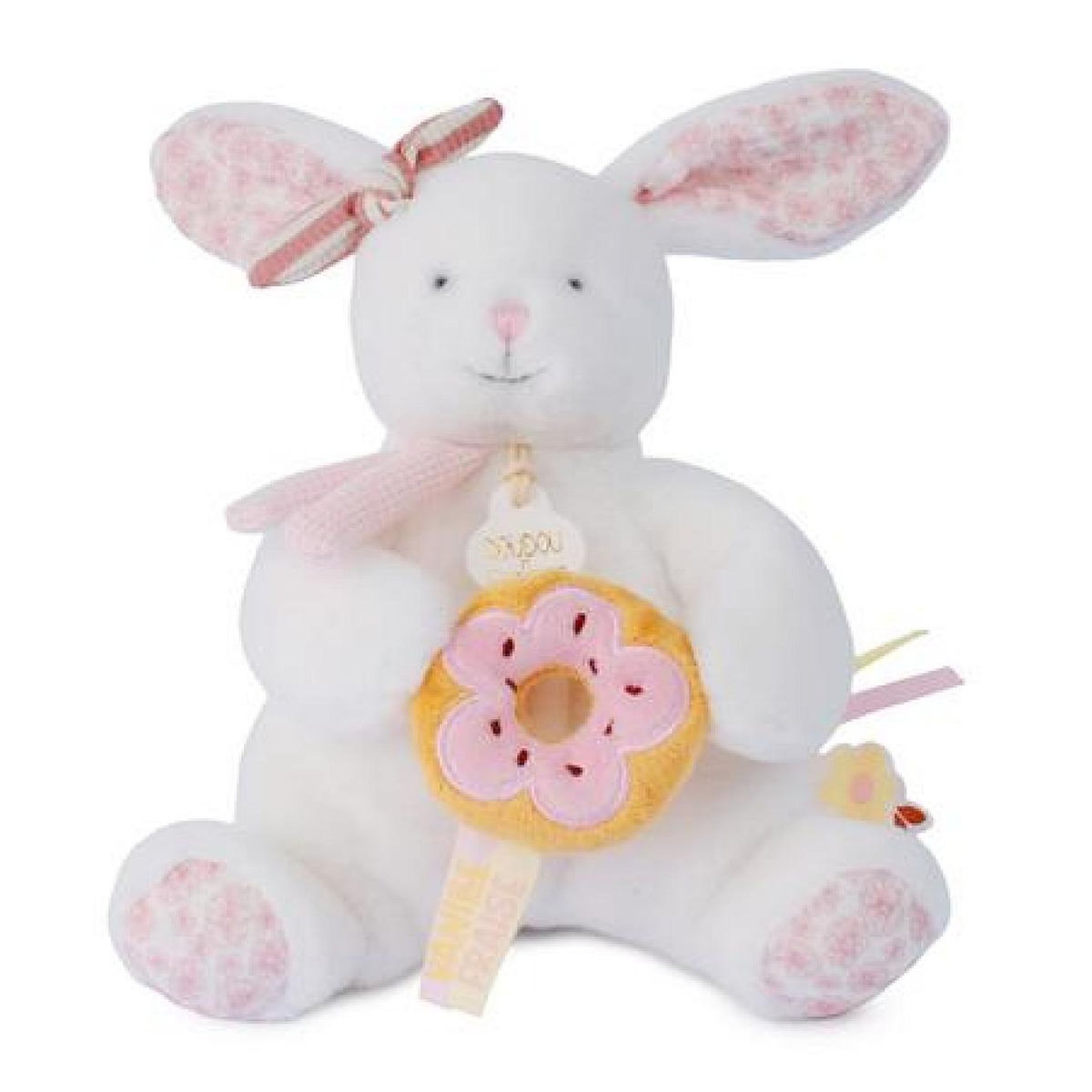 DOUDOU ET COMPAGNIE Lapin vanille fraise - pantin avec donut