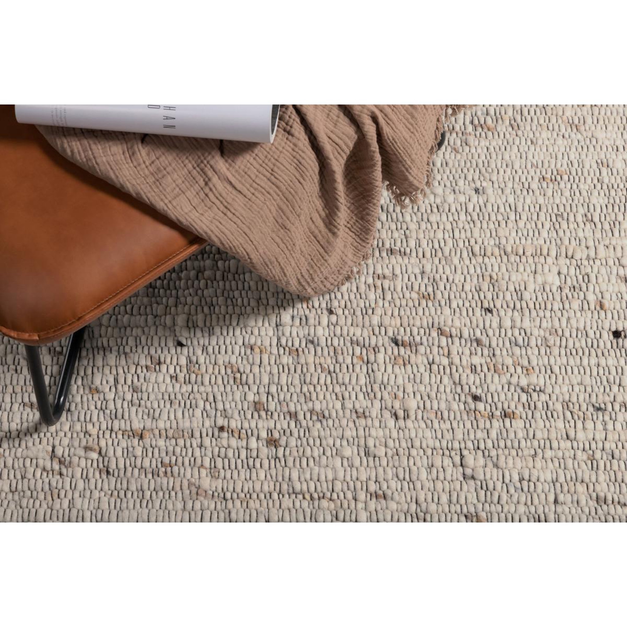 Voir la diapositive 5 : Paris Prix Tapis déco en laine  loump  160x230cm blanc & beige
