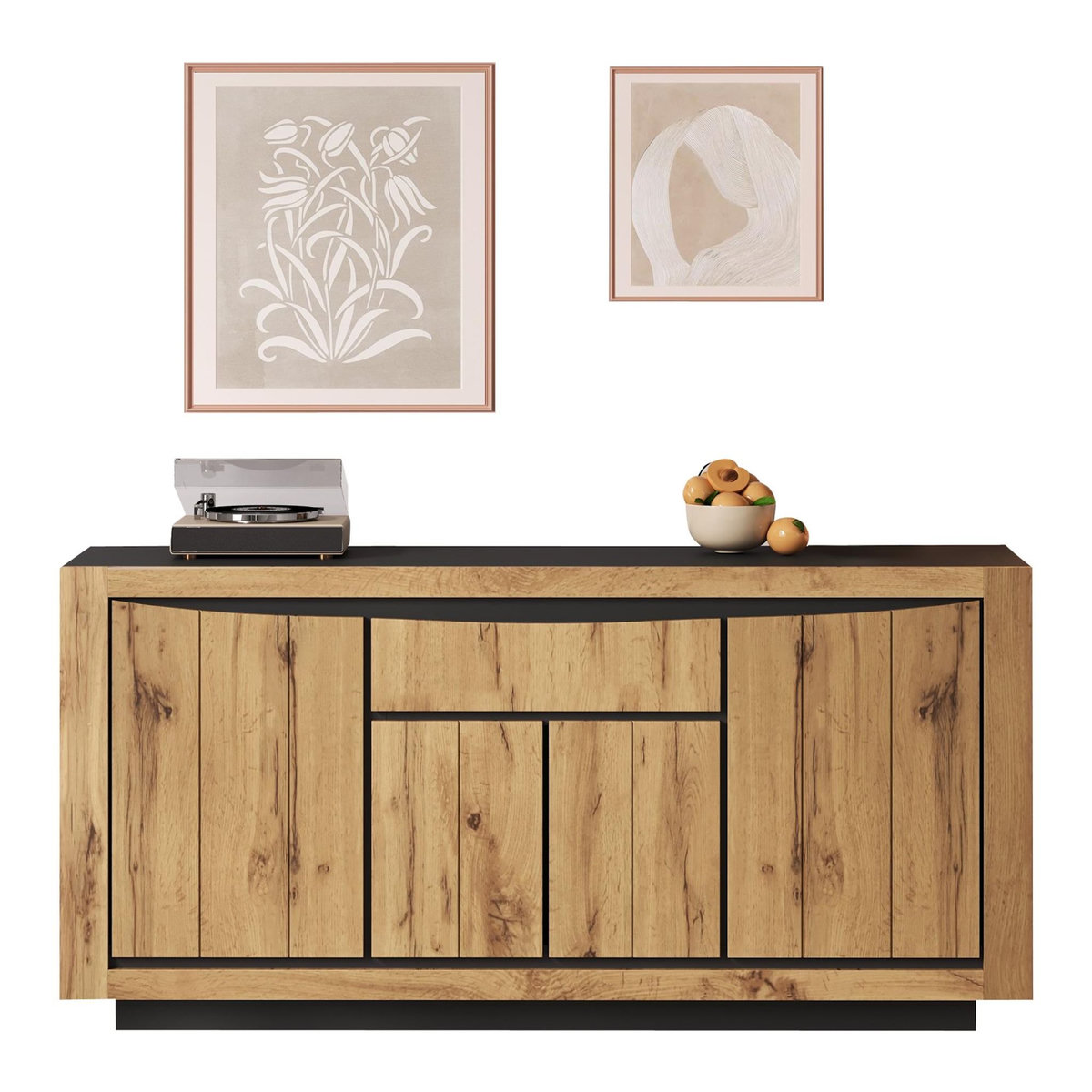 MERAX Buffet 4 porte(s) 1 tiroir(s) - 140 cm naturel mdf