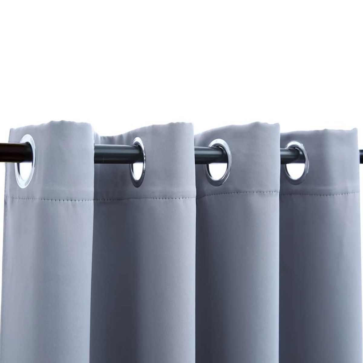 VIDAXL Rideaux occultants avec anneaux en metal 2 pcs Gris 140x245 cm