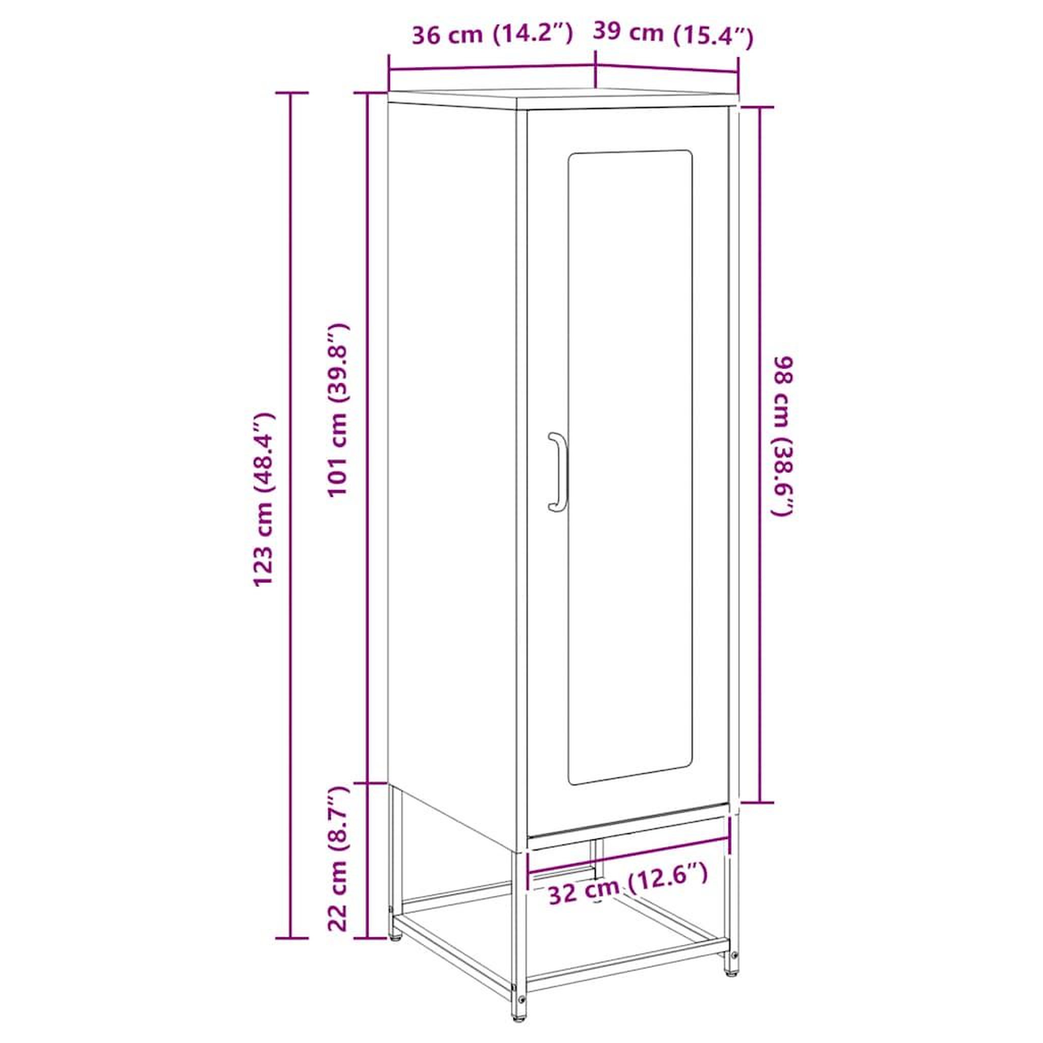Voir la diapositive 6 : VIDAXL Buffet haut blanc 36x39x123 cm acier lamine a froid