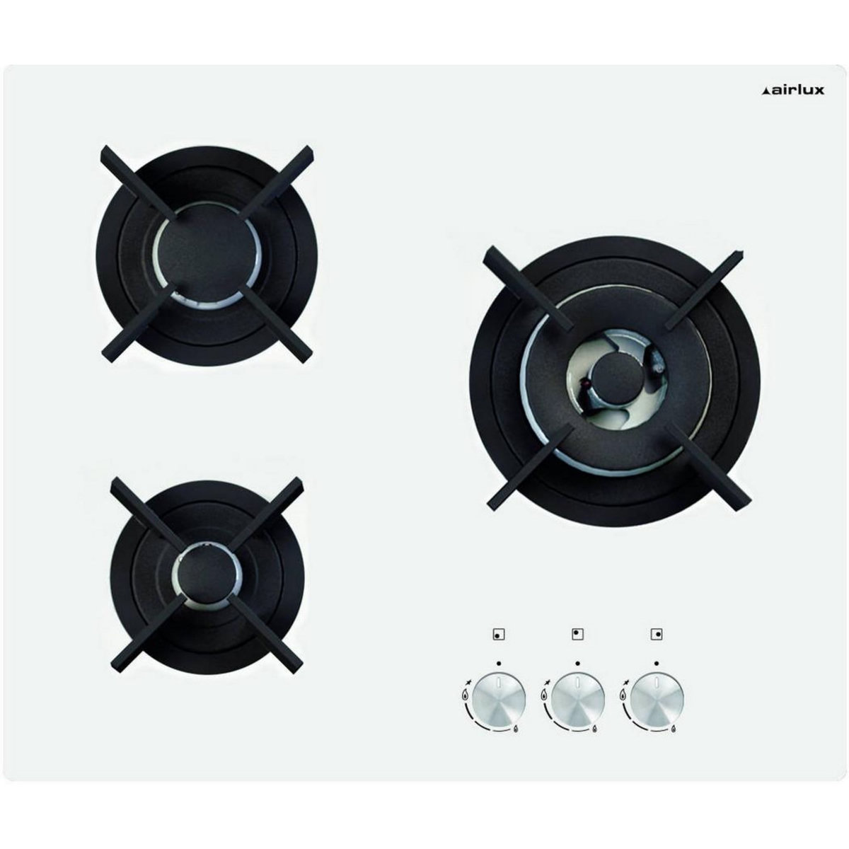 Airlux Table verre gaz 3 feux 60cm - av635hwh