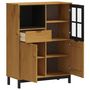 Voir la diapositive 4 : VIDAXL Buffet avec porte vitree FLAM 92x40x122,5 cm bois massif de pin