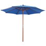 Voir la diapositive 1 : VIDAXL Parasol avec mat en bois 300x258 cm Bleu