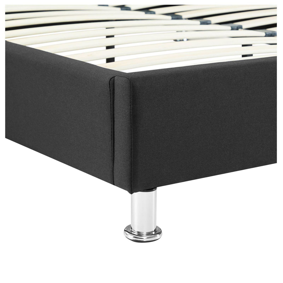 IDIMEX Lit futon double NIZZA, 180 x 200 cm, avec sommier, revêtement en tissu noir
