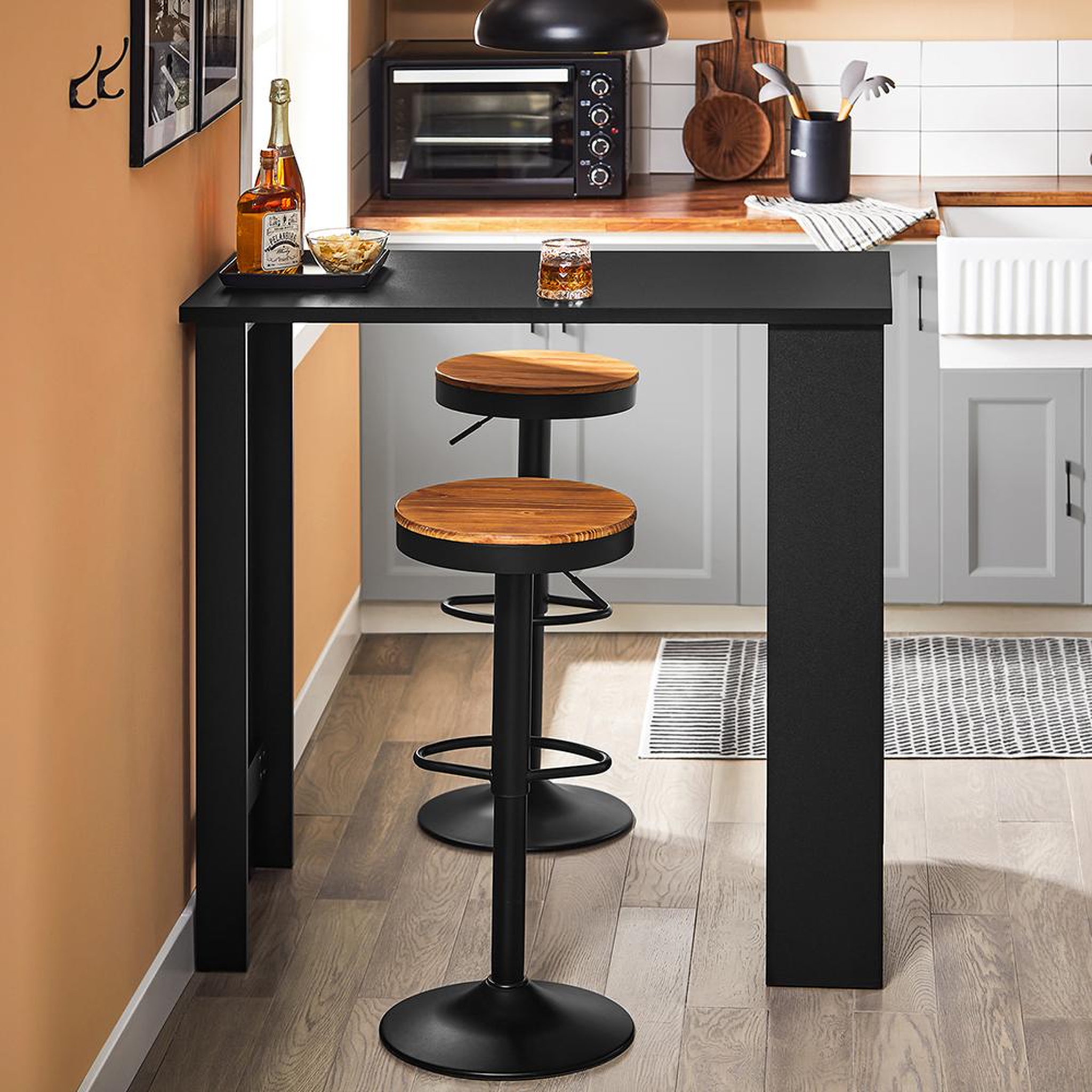 Voir la diapositive 5 : SOBUY SoBuy - Table Bar à 2 étagères - Industriel - FWT17-II
