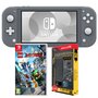 NINTENDO EXCLU WEB Console Nintendo Switch Lite Grise + Lego Ninjago + Pack accessoires exclusif Auchan