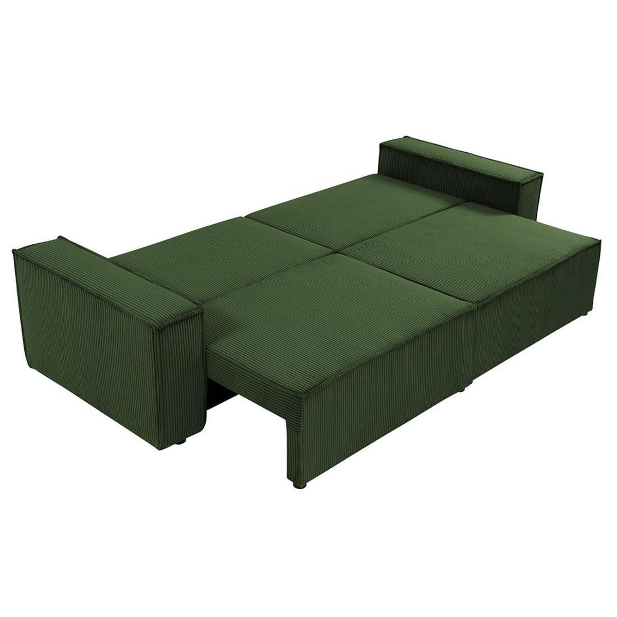 BEST MOBILIER Cezanne - canapé droit 3 places convertible avec coffre en velours côtelé