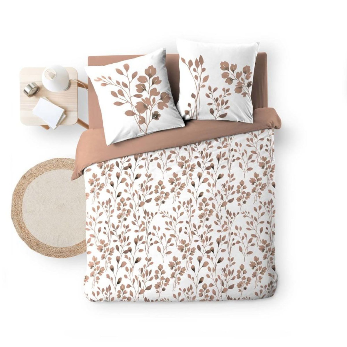 Douceur d'Intérieur Housse de couette 240x220 + 2 taies 100% coton 57fils