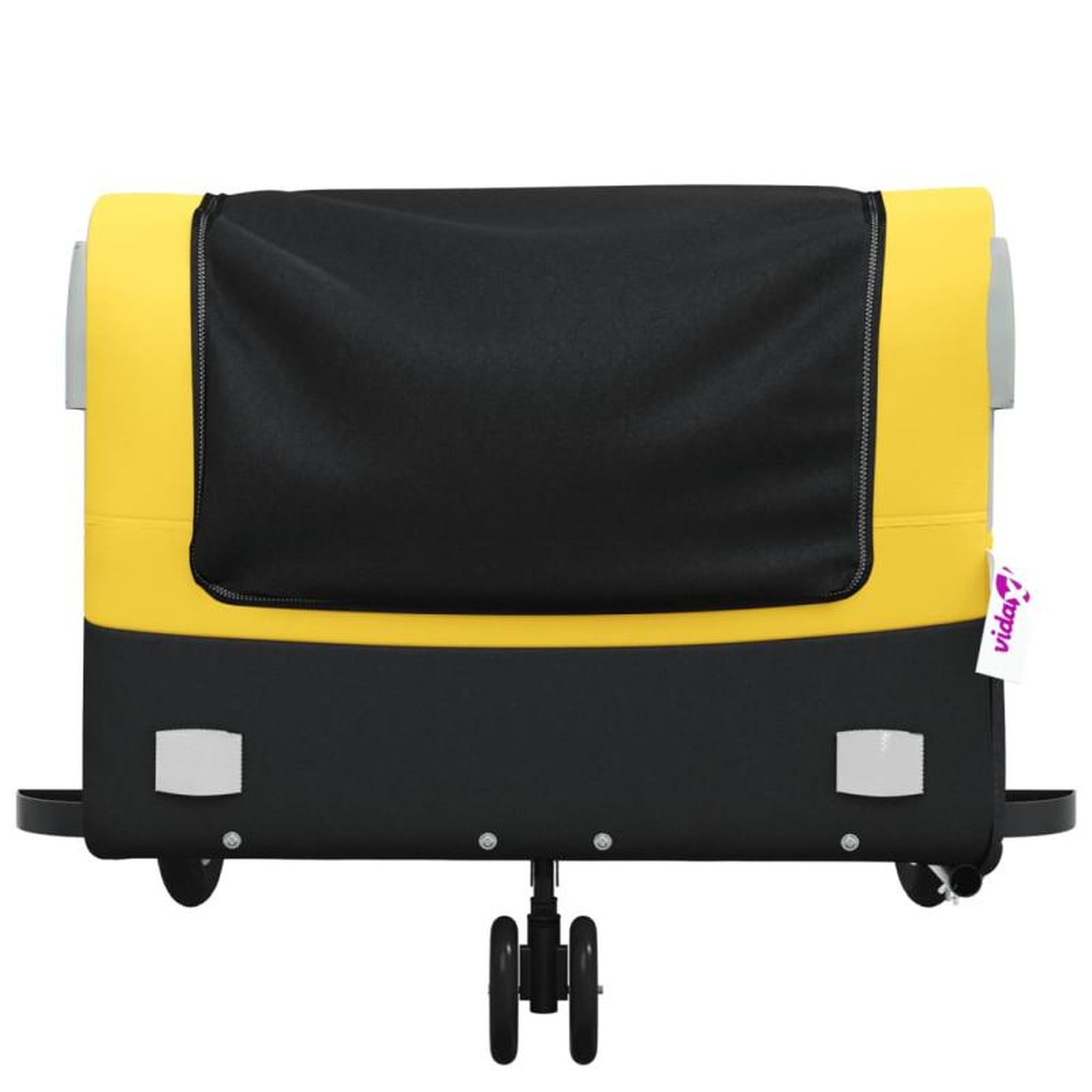 Voir la diapositive 6 : VIDAXL Remorque de vélo noir et jaune 45 kg fer