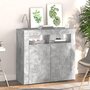 Voir la diapositive 5 : VIDAXL Buffet avec lumieres LED gris beton 80x35x75 cm