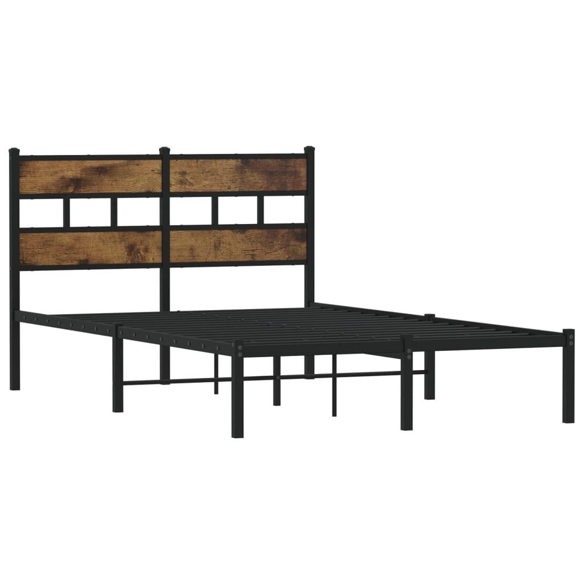 Voir la diapositive 3 : VIDAXL Cadre de lit en metal sans matelas chene fume 120x190 cm