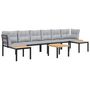 Voir la diapositive 2 : VIDAXL Salon de jardin avec coussins 5 pcs noir acier enduit de poudre