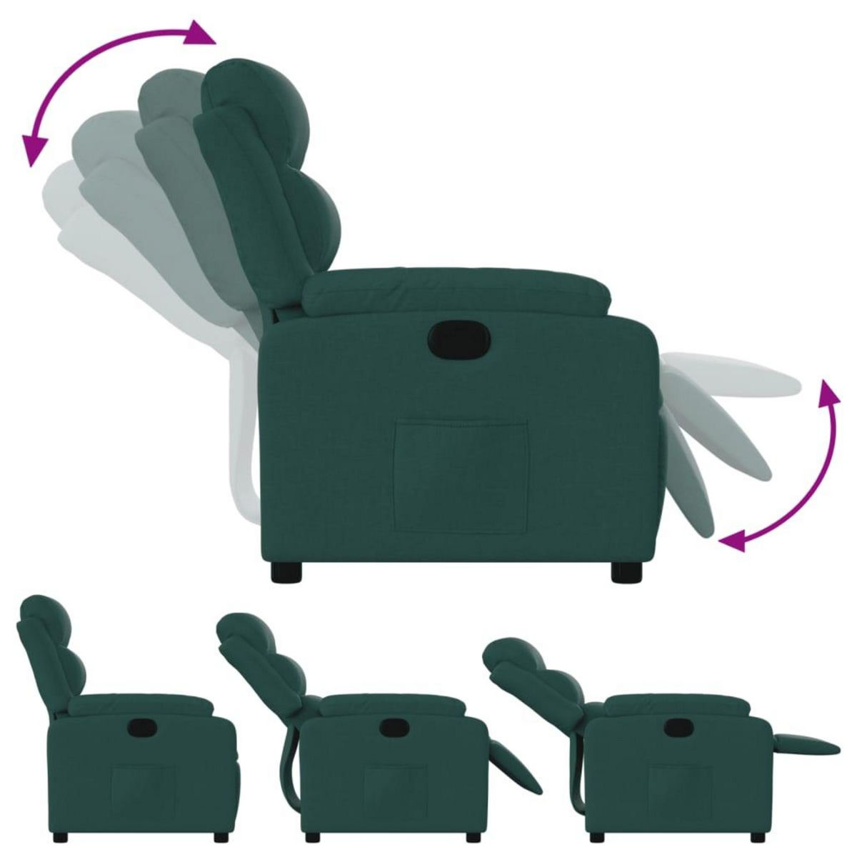 VIDAXL Fauteuil inclinable Vert fonce Tissu