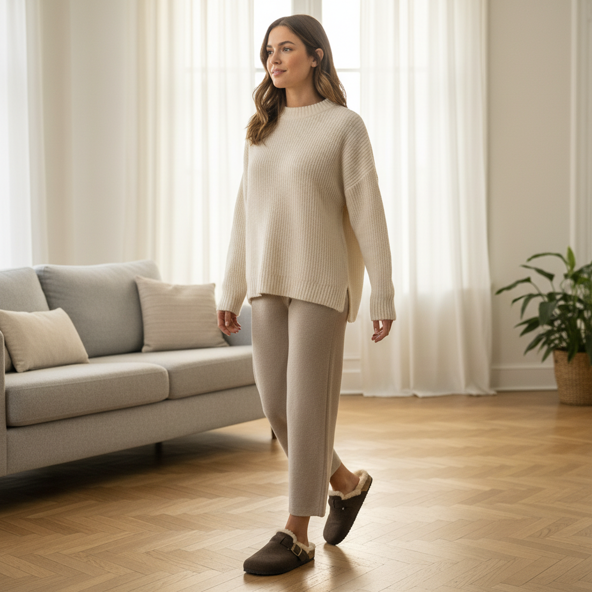 Voir la diapositive 5 : OZABI Ozabi sabots mules femme fourrées suédine boucle ajustable