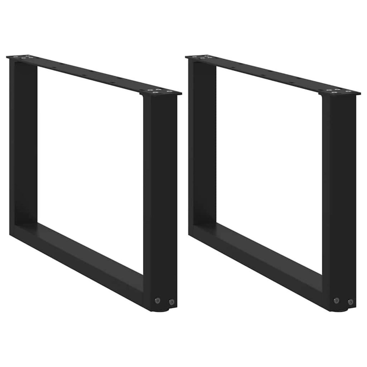 VIDAXL Pieds de table basse forme de U 2 pcs noir 70x(42-43) cm acier