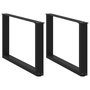 Voir la diapositive 1 : VIDAXL Pieds de table basse forme de U 2 pcs noir 70x(42-43) cm acier