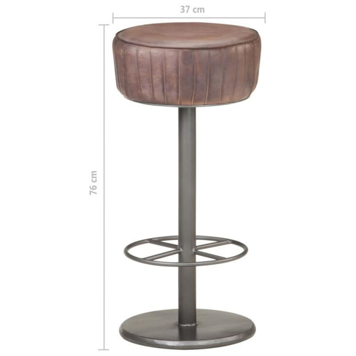 VIDAXL Tabouret de bar Marron Cuir véritable
