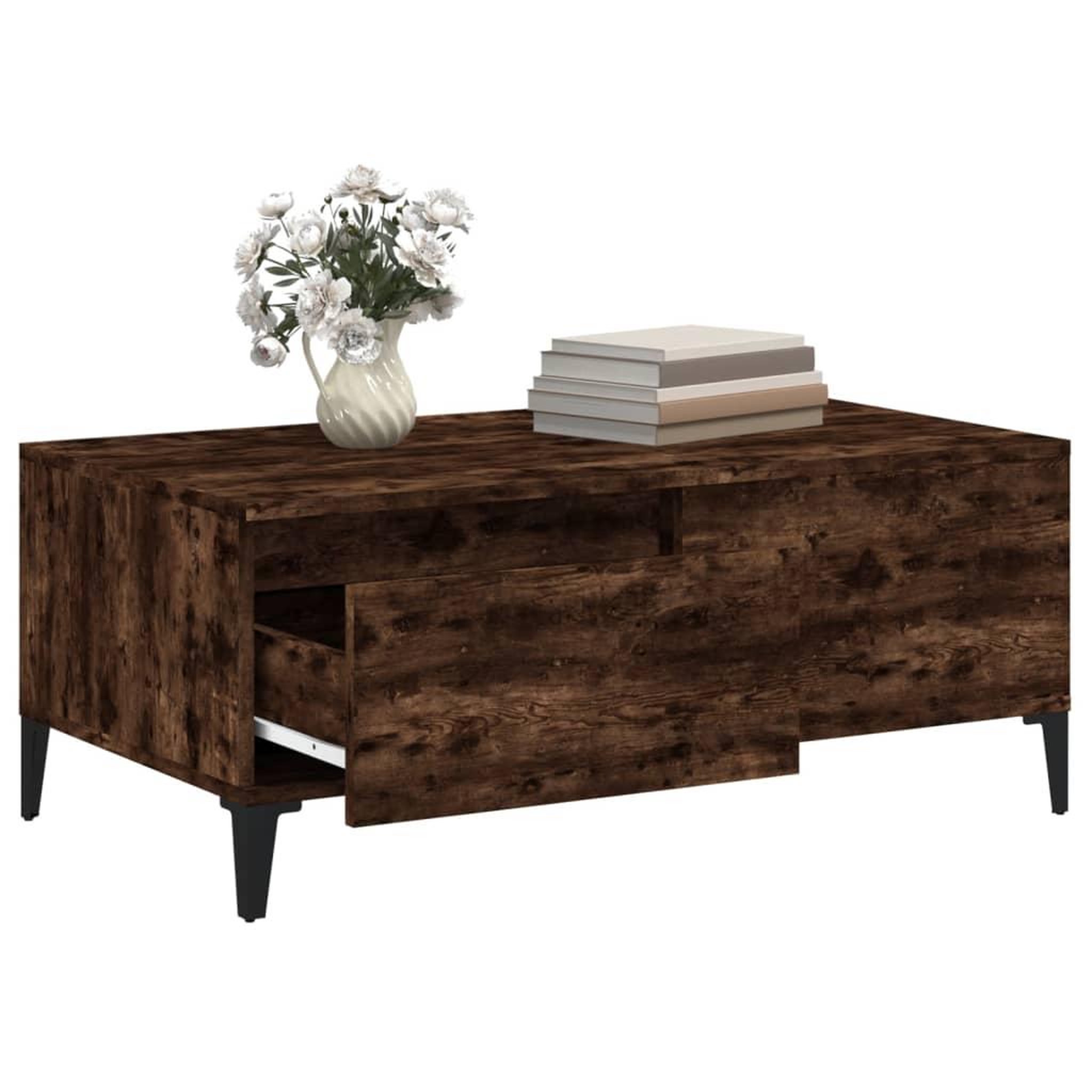 Voir la diapositive 5 : VIDAXL Table basse Chene fume 90x50x36,5 cm Bois d'ingenierie