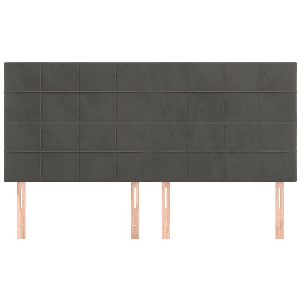 VIDAXL Tetes de lit 4 pcs Gris fonce 100x5x78/88 cm Velours