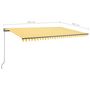 Voir la diapositive 6 : VIDAXL Auvent manuel retractable avec LED 500x300 cm Jaune et blanc