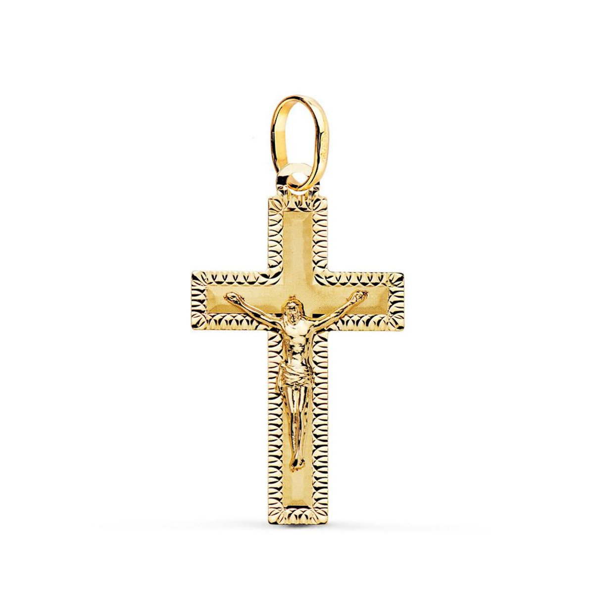 L'ATELIER D'AZUR Pendentif  - Médaille Christ sur la Croix Or 18 Carats 750 Jaune - Chaines Offertes