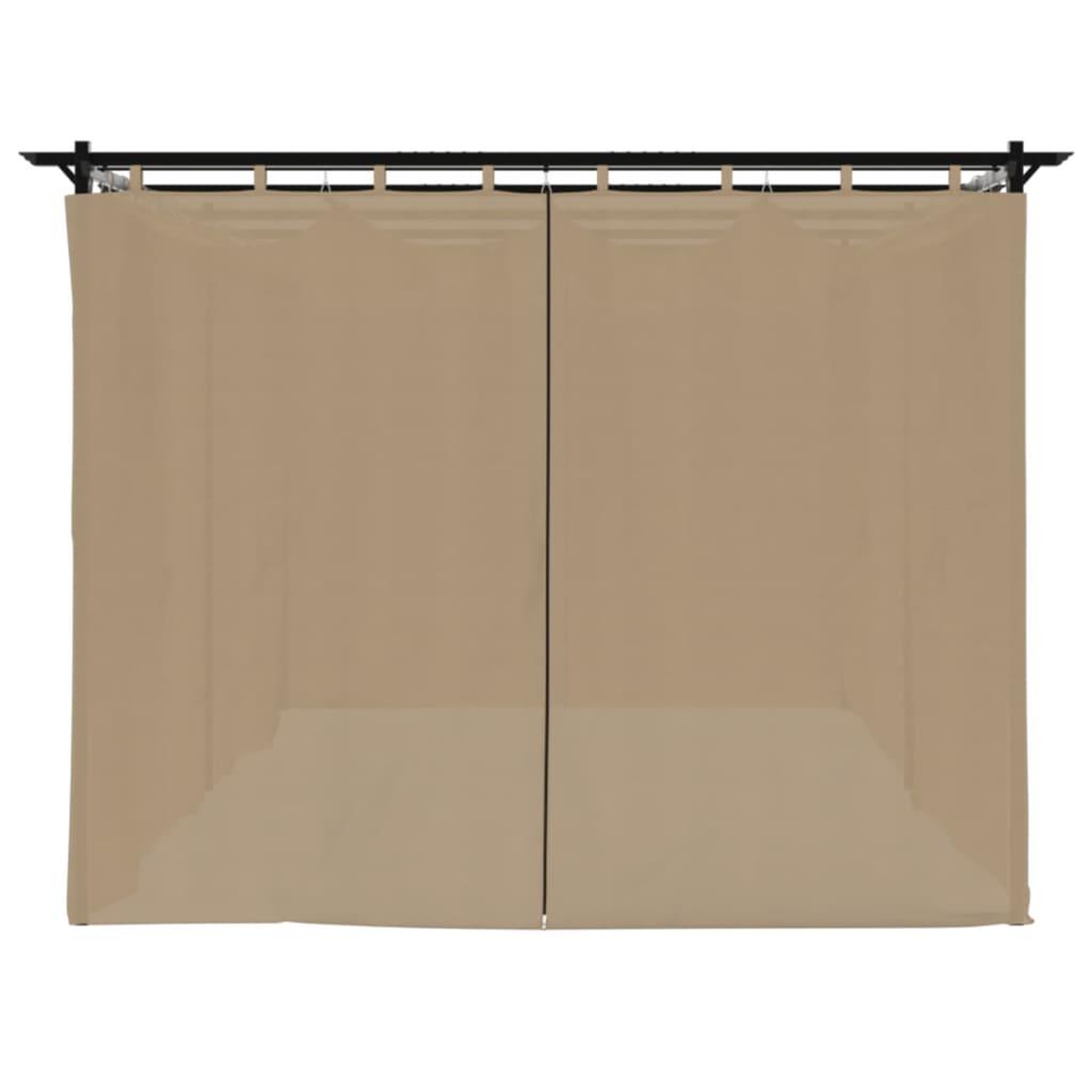 Voir la diapositive 5 : VIDAXL Tonnelle avec rideaux taupe 6x3 m acier
