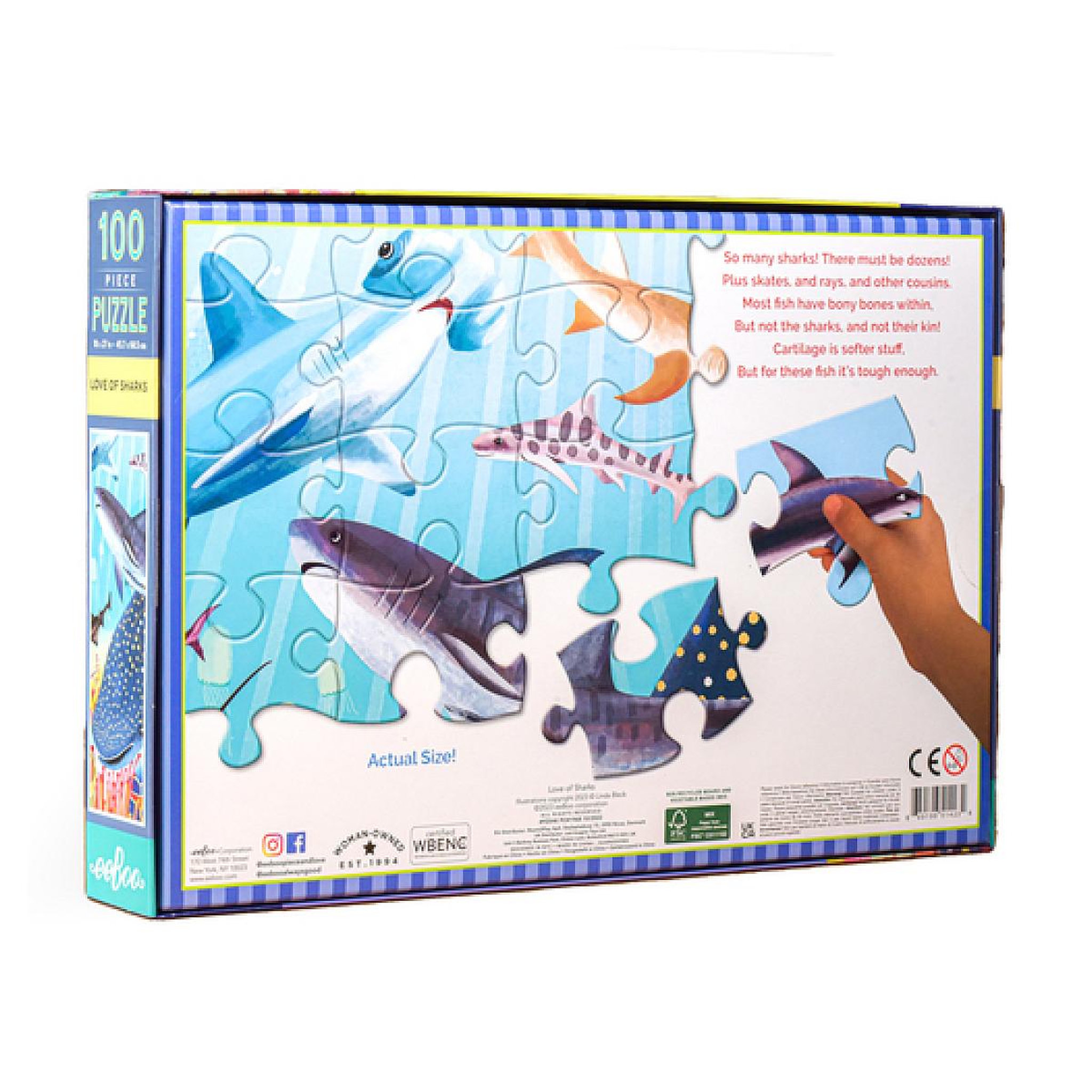 Voir la diapositive 5 : Eeboo Love of Sharks 100 Piece Puzzle